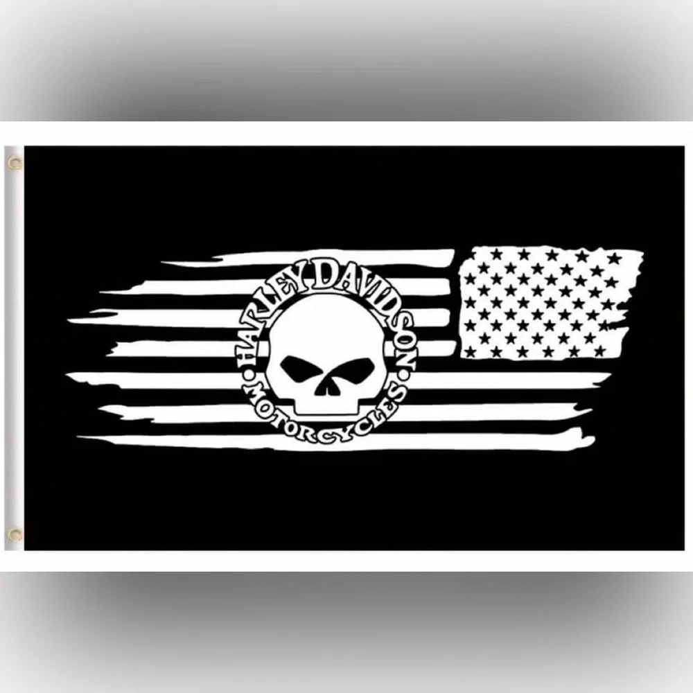 Harley-Davidson Black and White Flag